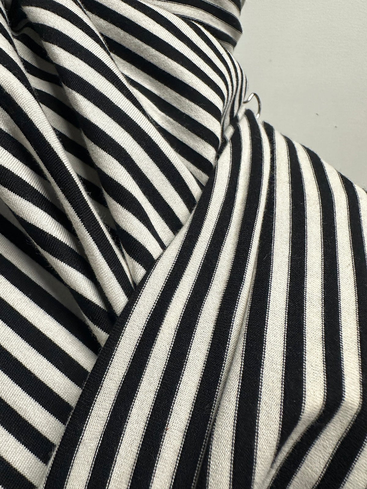 BC Ivory Black Striped Cotton Tee Jersey - L'Etoffe Fabrics LLC