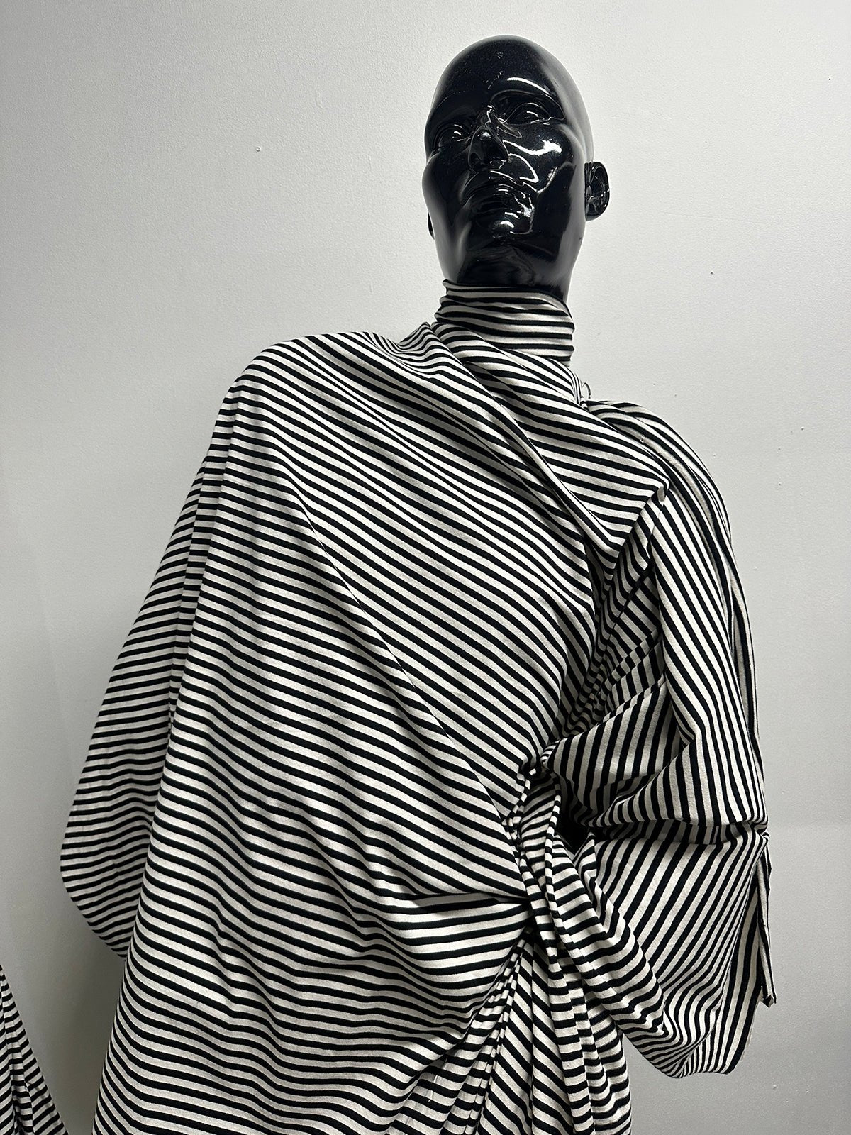 BC Ivory Black Striped Cotton Tee Jersey - L'Etoffe Fabrics LLC