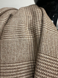 BC Lanificio Egidio Ferla Camel Tan Melange Houndstooth Woolen S9 - L'Etoffe Fabrics LLC
