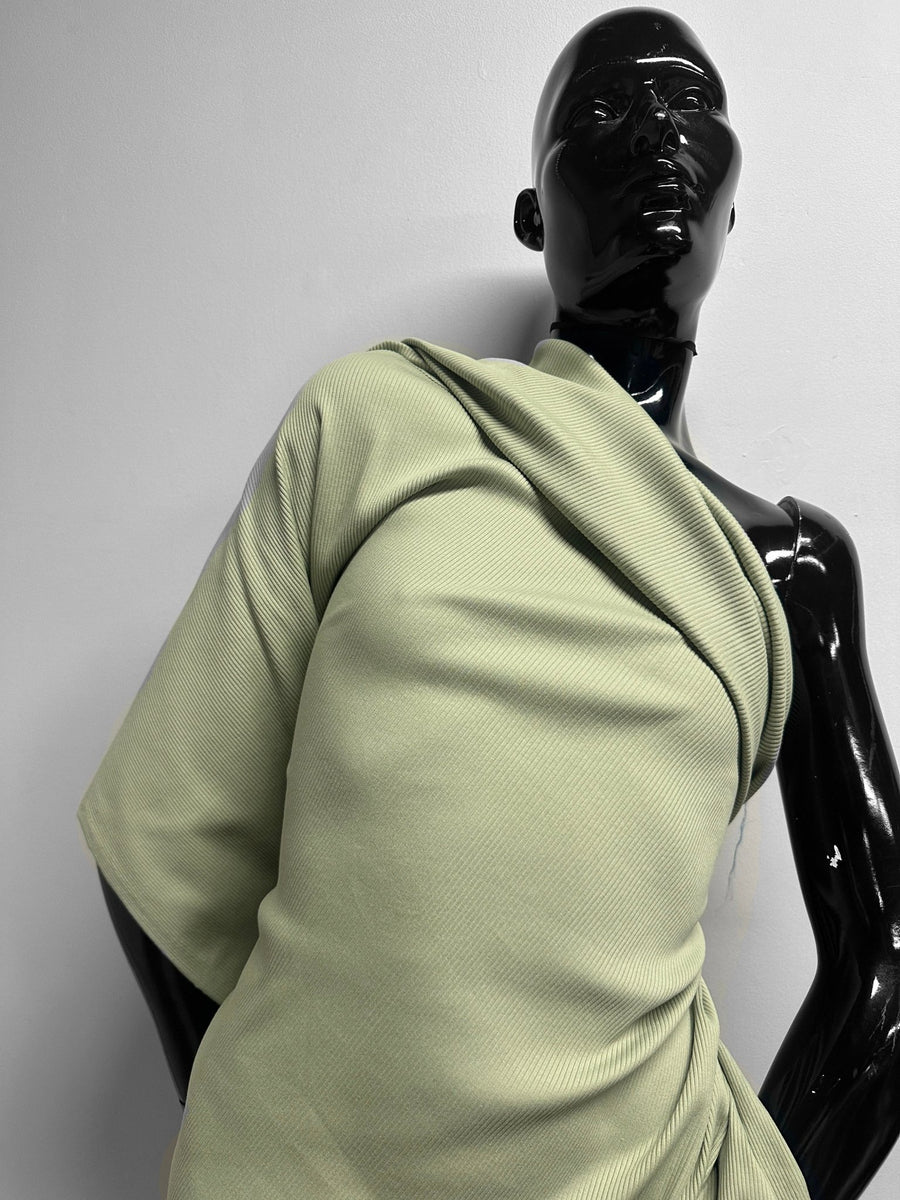 BC Luxury Cotton Ribbed Knit in Sage - L'Etoffe Fabrics LLC