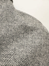 BC Luxury Light Grey Herringbone Woolen S49 - L'Etoffe Fabrics LLC