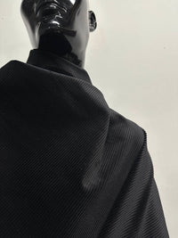 BC Sample Cut Corduroy Glossy Black Wide Wale - L'Etoffe Fabrics LLC