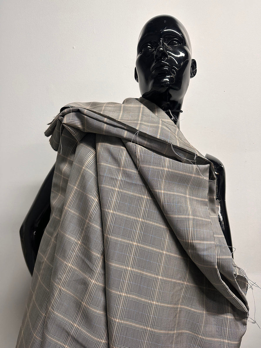 BC Slinky Glenplaid Viscose SUmmer Suiting Gives Bias - S19 - L'Etoffe Fabrics LLC