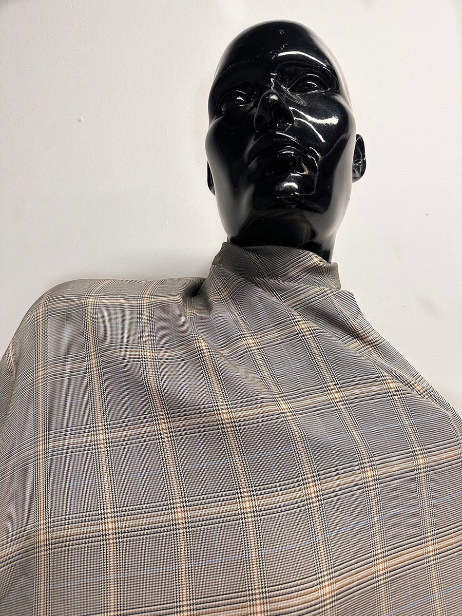 BC Slinky Glenplaid Viscose SUmmer Suiting Gives Bias - S19 - L'Etoffe Fabrics LLC