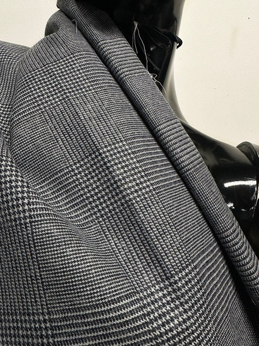 BC Sport Jacket Weight Blue Glenplaid Fabric S29 - L'Etoffe Fabrics LLC