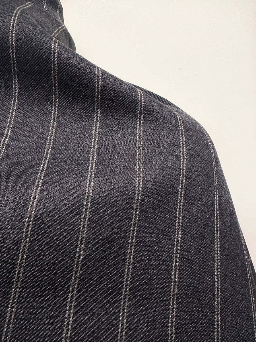 BC Wool Twill Sport Jacket Pinstripe Suiting - S47 - L'Etoffe Fabrics LLC