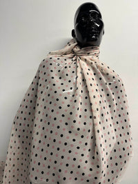 Beige Pink Black Polka Dot Silk Chiffon - L'Etoffe Fabrics LLC