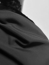 Better In Person! Italian Double Weave Slinky Viscose Pique Suiting - Black - L'Etoffe Fabrics LLC