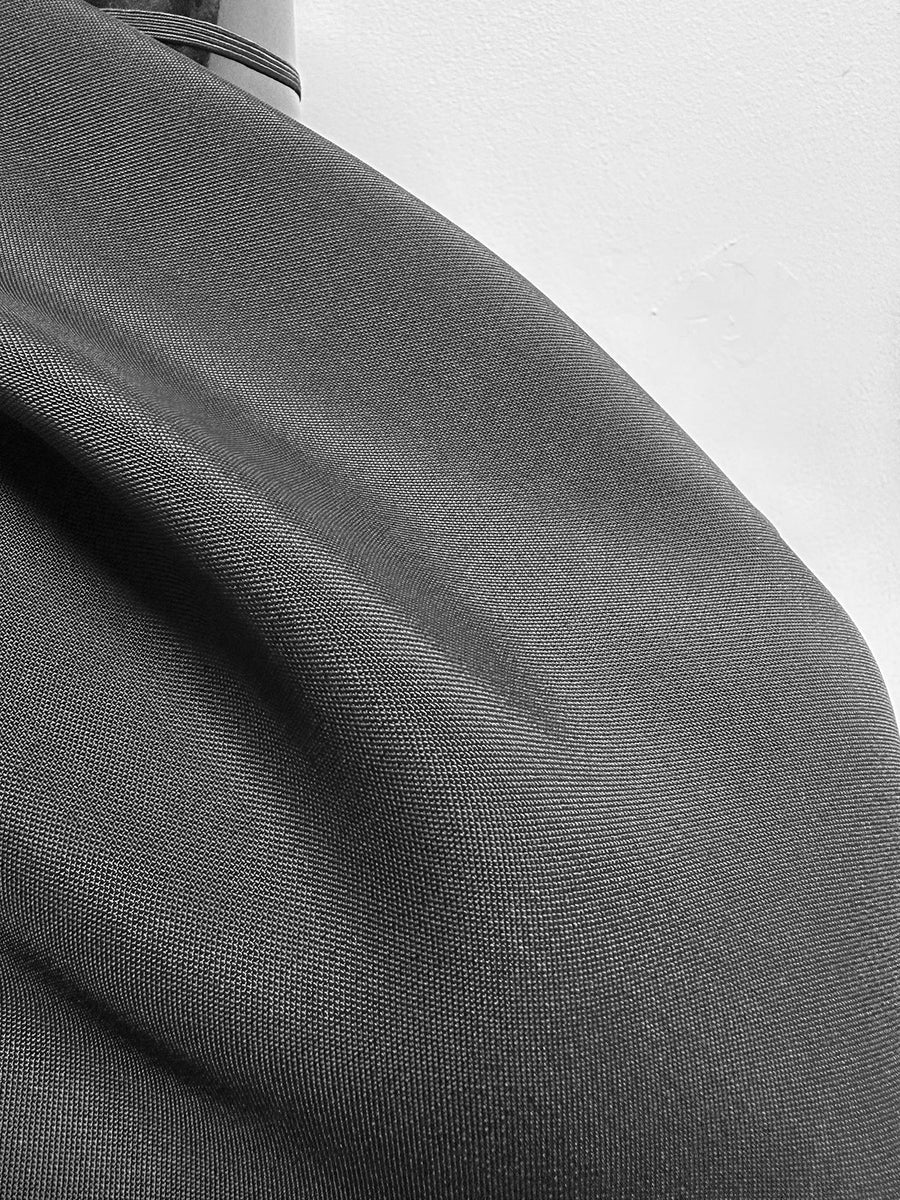 Better In Person! Italian Double Weave Slinky Viscose Pique Suiting - Black - L'Etoffe Fabrics LLC
