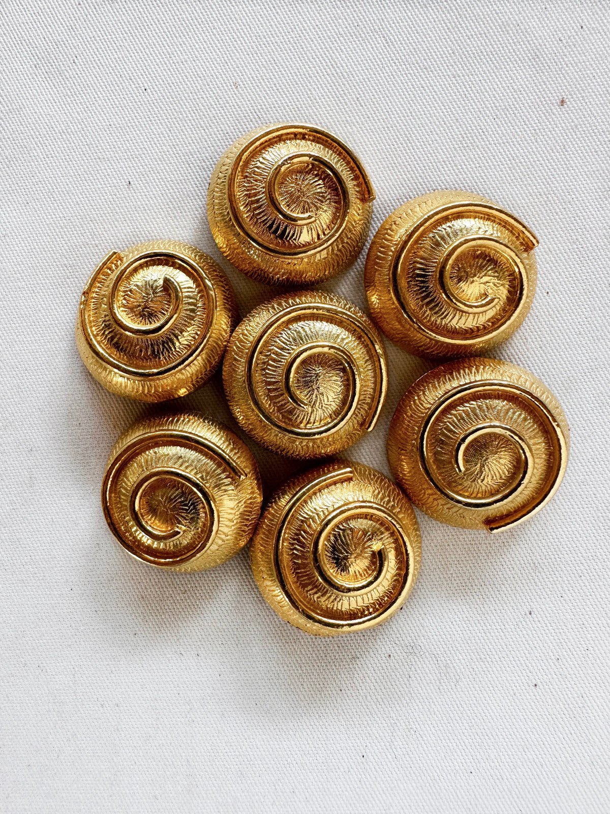 Bigger Size! Dome Spiral Gold Buttons - L'Etoffe Fabrics LLC