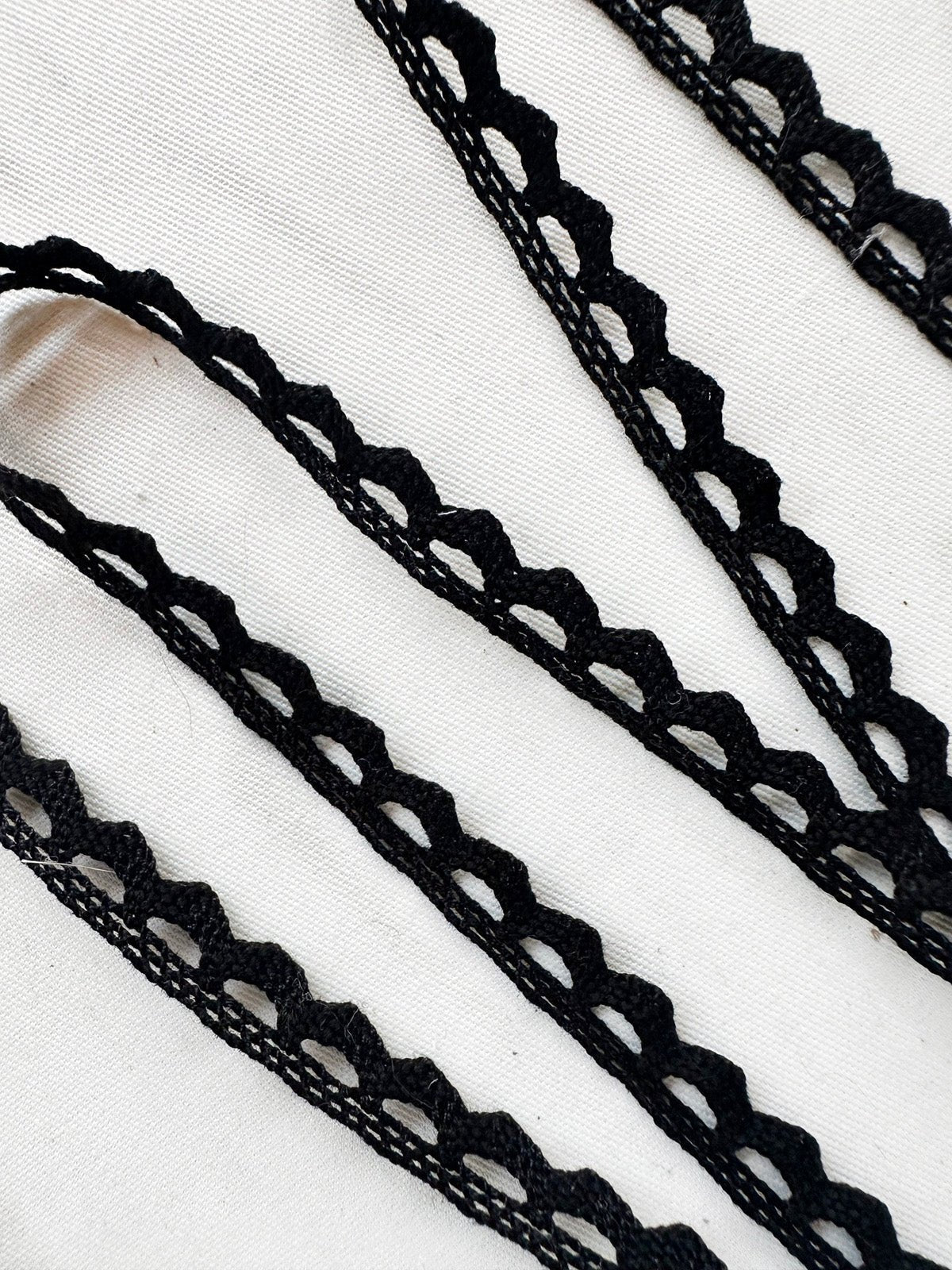 Black Cotton Scallop Trim - L'Etoffe Fabrics LLC