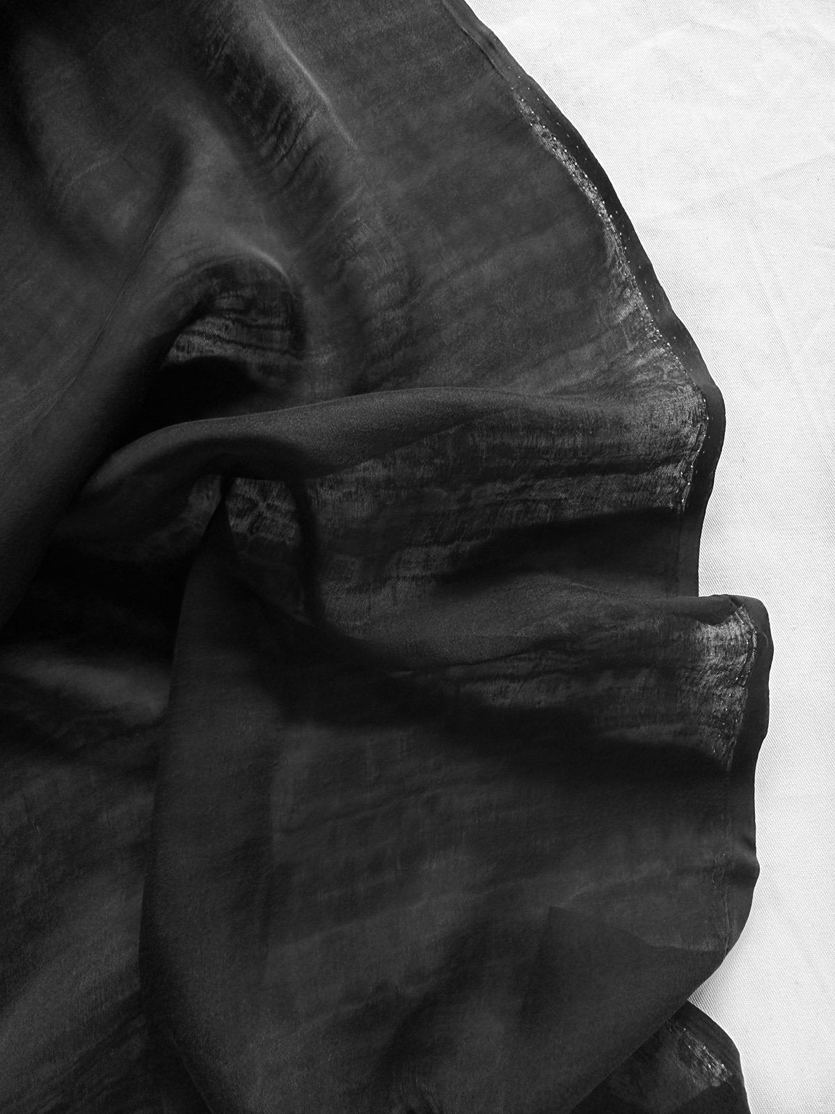 Black Double Gauze Silk - L'Etoffe Fabrics LLC