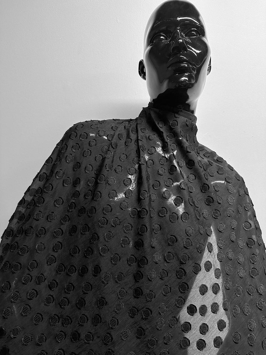 Black Fil A Coupé Voile - L'Etoffe Fabrics LLC