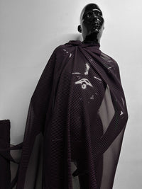 Black Hot Pink Polka Dot Silk Chiffon - L'Etoffe Fabrics LLC