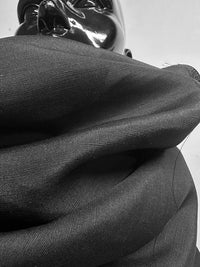 Black Linen Weave Silk - L'Etoffe Fabrics LLC