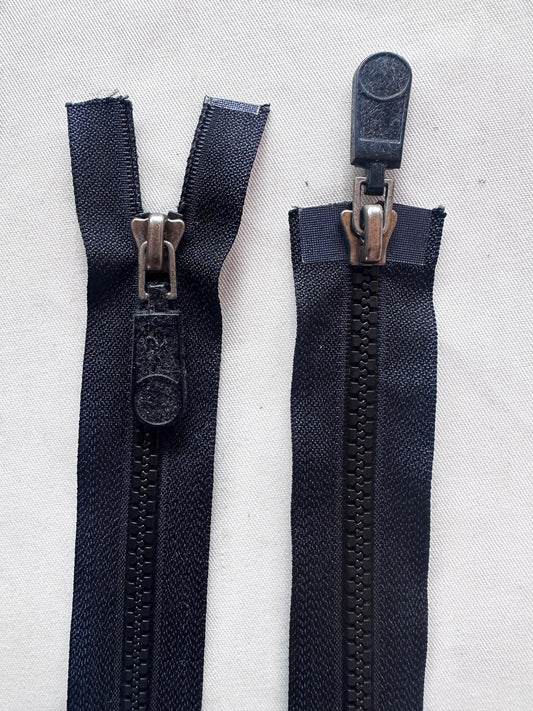 Black Molded 2 Way Zippers - L'Etoffe Fabrics LLC