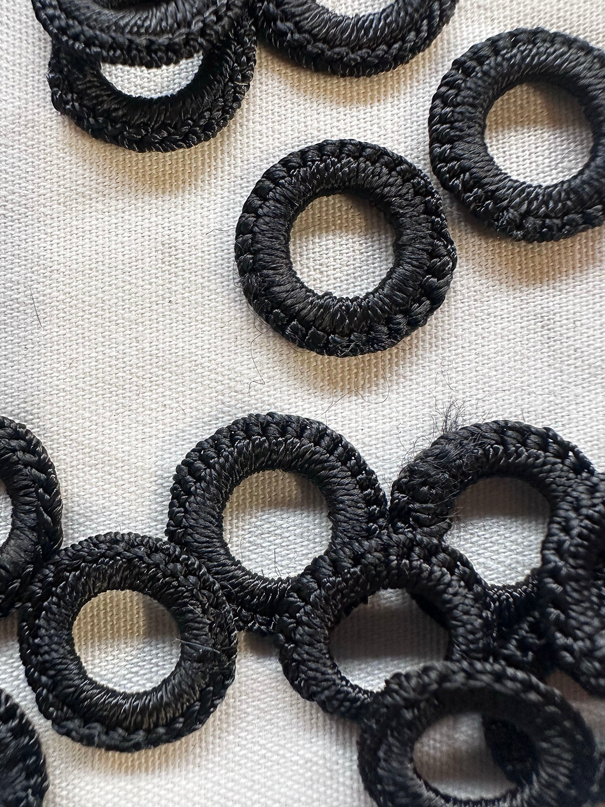 Black Passementarie Eyelets Per Dozen - L'Etoffe Fabrics LLC