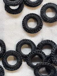 Black Passementarie Eyelets Per Dozen - L'Etoffe Fabrics LLC