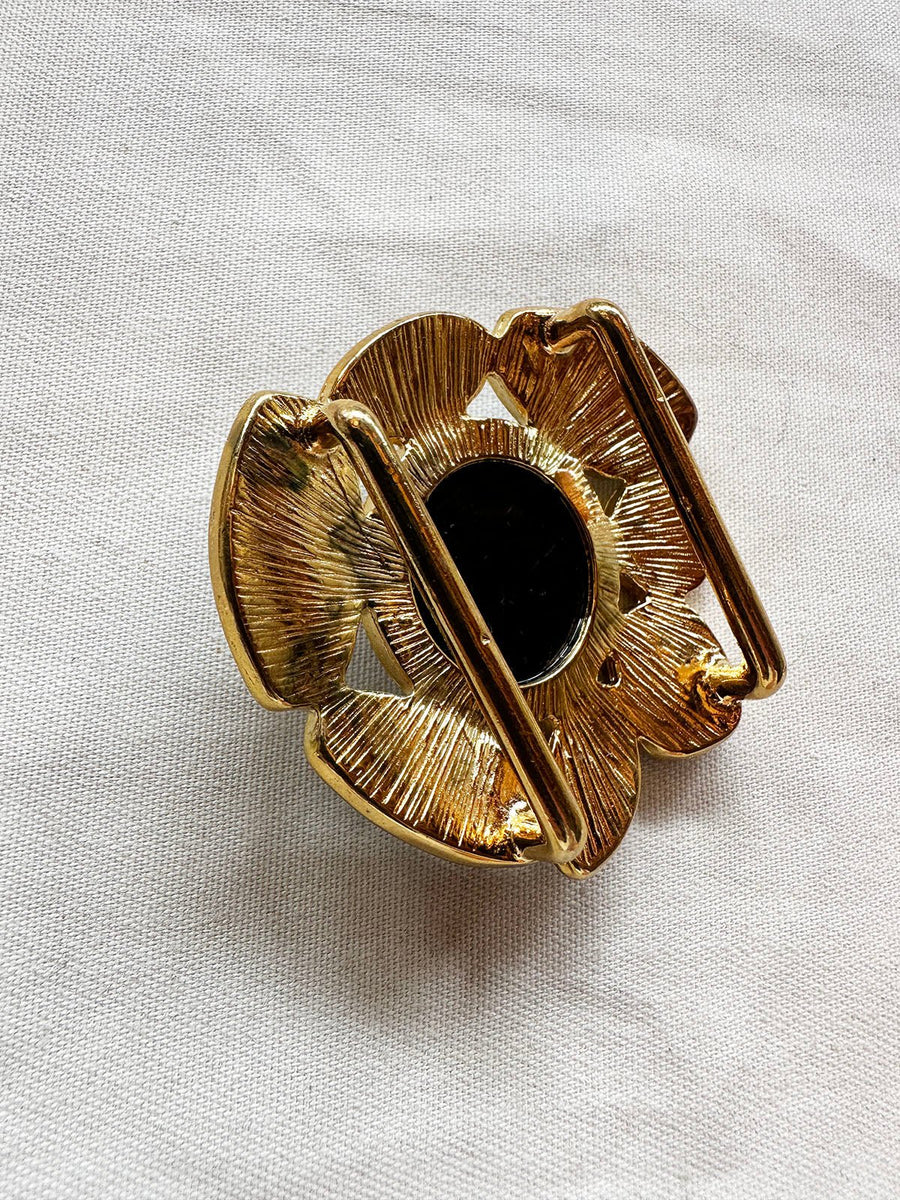 Black Pebble Sash Buckle - L'Etoffe Fabrics LLC