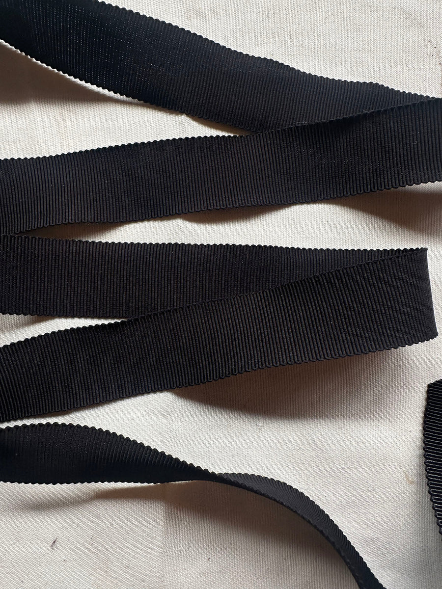 Black Petersham Grosgrain Ribbon Made In Japan - L'Etoffe Fabrics LLC