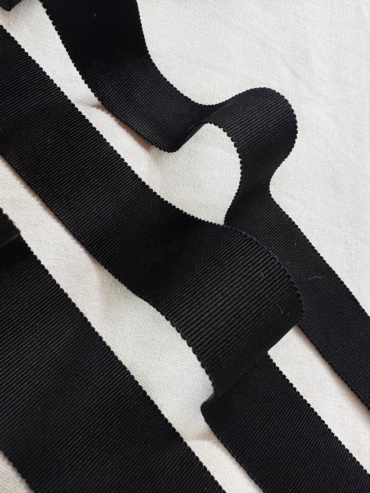 Black Petersham Rayon Ribbon By The Yard - L'Etoffe Fabrics LLC