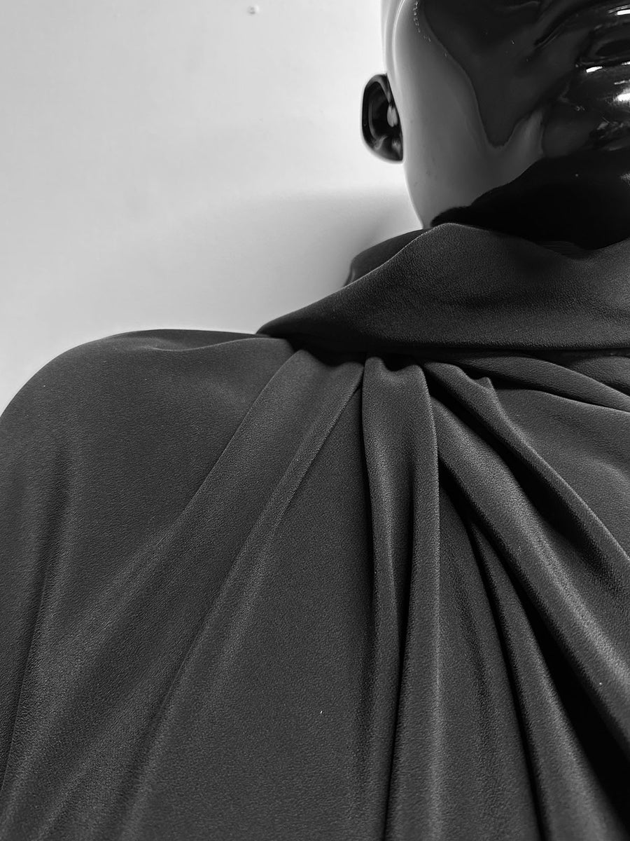 Black Sandwashed Crepe De Chine - L'Etoffe Fabrics LLC