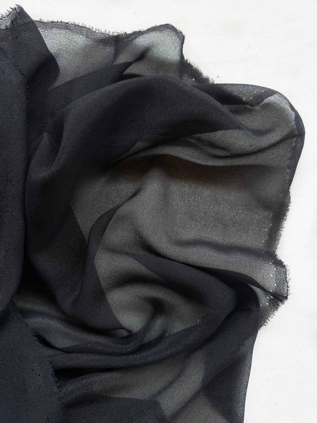 Black Silk Crepe Chiffon - L'Etoffe Fabrics LLC