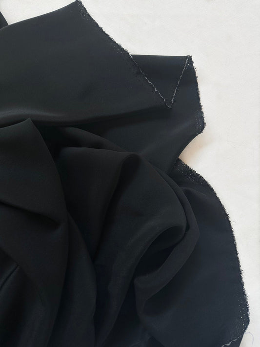 Black Silk Crepe De Chine - L'Etoffe Fabrics LLC