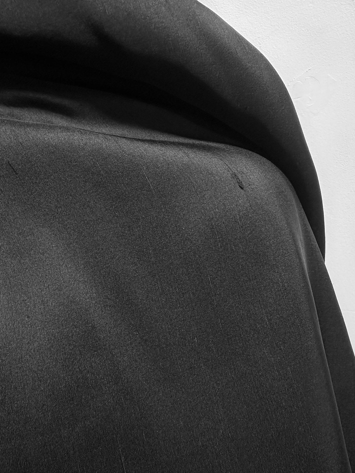 Black Silk Crepe De Chine Dupioni - L'Etoffe Fabrics LLC