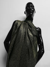 Black Silk Georgette with Gold Lamé - L'Etoffe Fabrics LLC