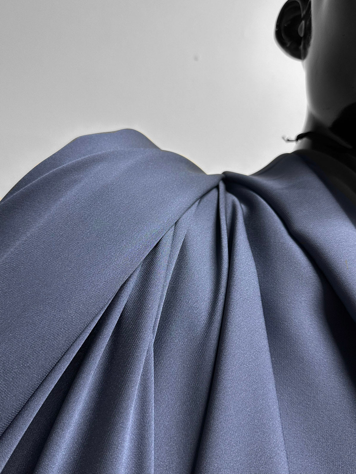 Blue Charcoal Heavy Georgette - L'Etoffe Fabrics LLC