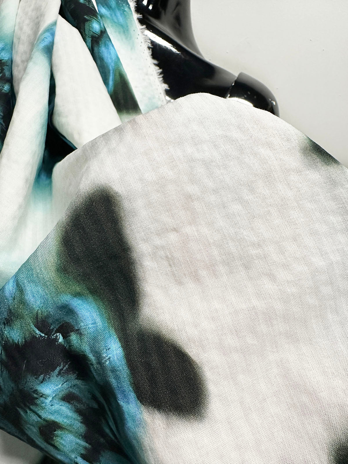 Blue Floral Seersucker Soft Drape Cotton Viscose - L'Etoffe Fabrics LLC