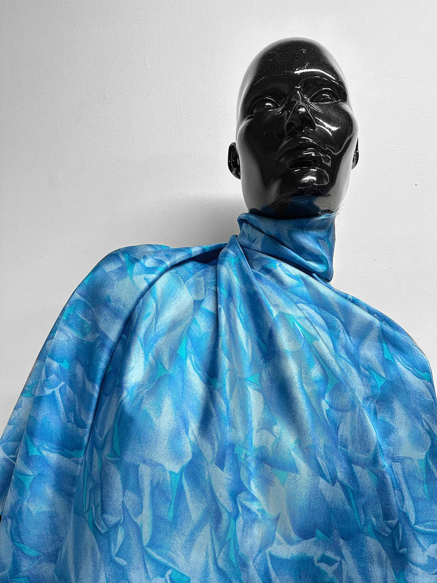 Blue Ryder Vintage Silk Twill Print - L'Etoffe Fabrics LLC