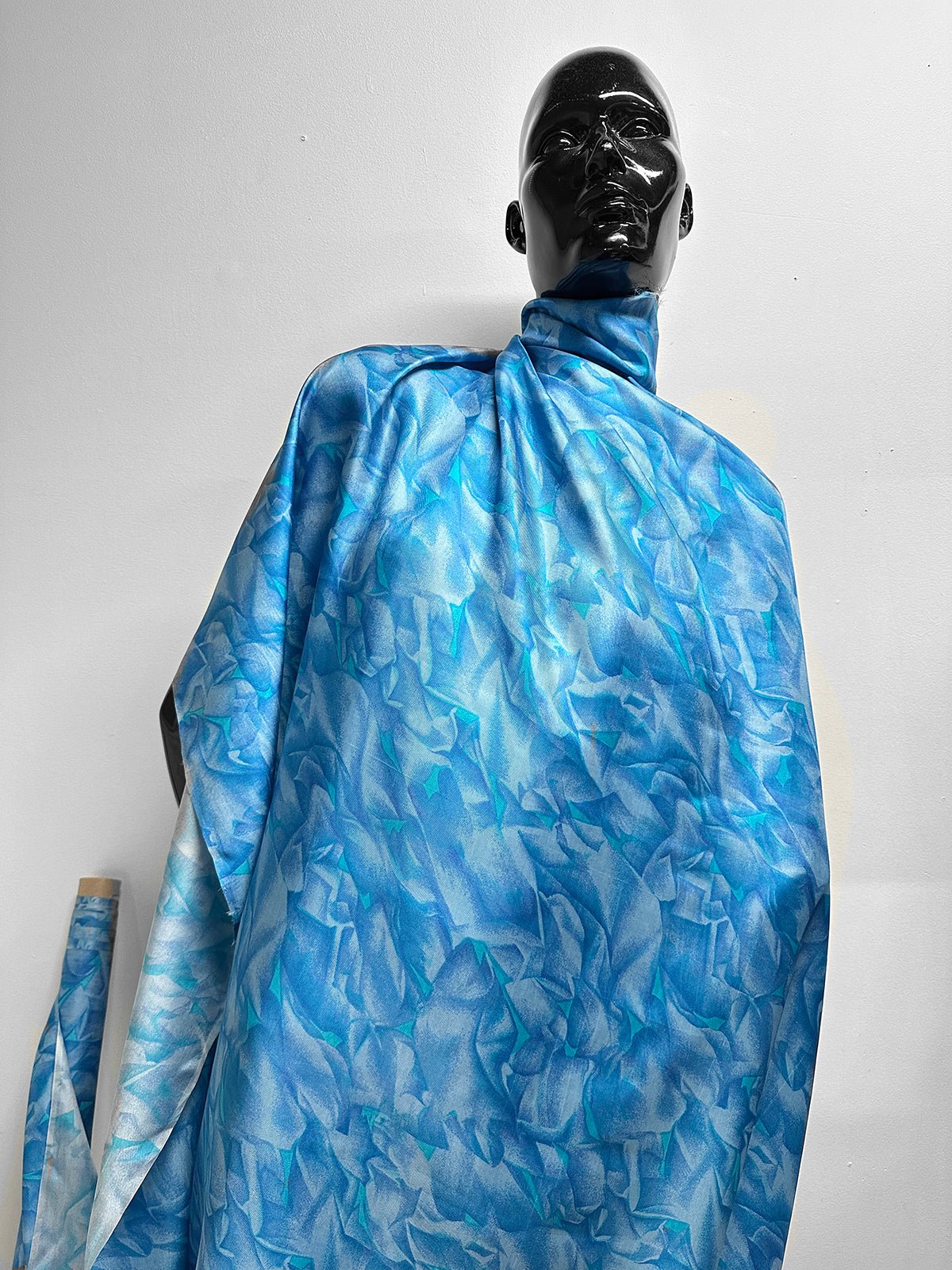 Blue Ryder Vintage Silk Twill Print - L'Etoffe Fabrics LLC
