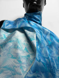 Blue Ryder Vintage Silk Twill Print - L'Etoffe Fabrics LLC