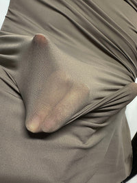 Body Con Semi Sheer 4 Way Spandex in Mushroom - L'Etoffe Fabrics LLC