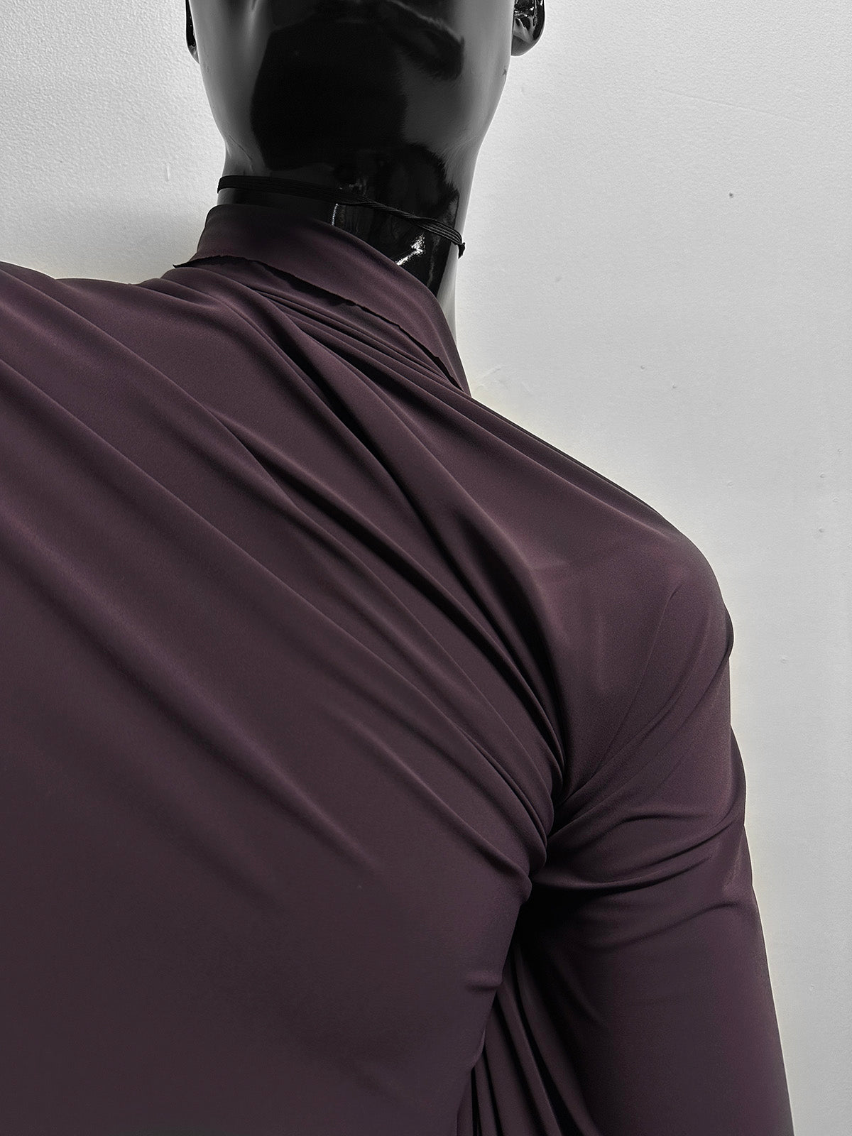 Body Con Semi Sheer 4 way Spandex in Wine - L'Etoffe Fabrics LLC