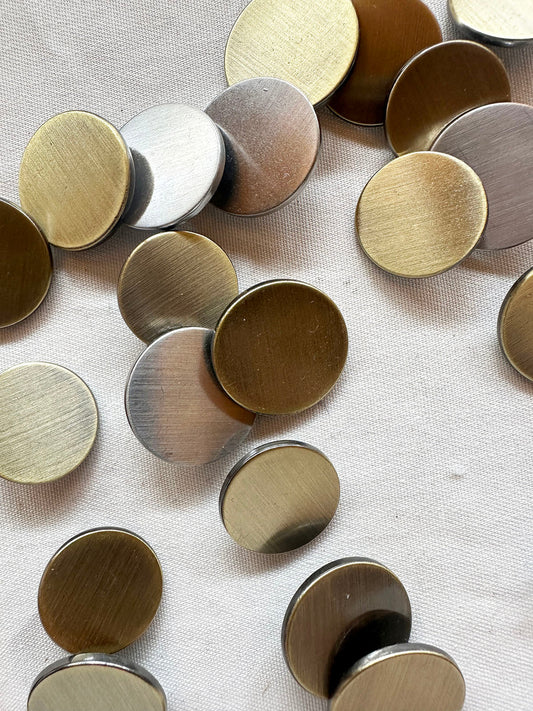 Brushed Metal Disc Buttons - L'Etoffe Fabrics LLC