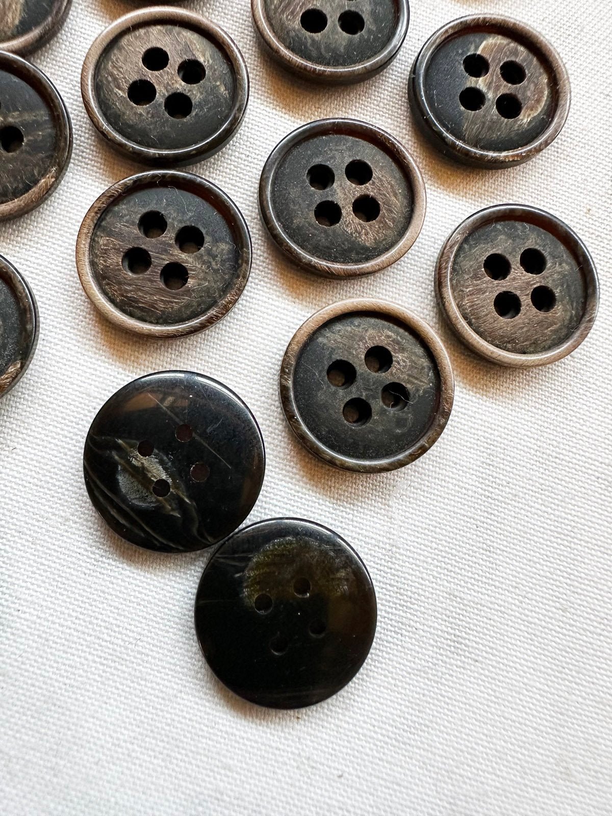 Burnished Shirt Button Per Dozen - L'Etoffe Fabrics LLC