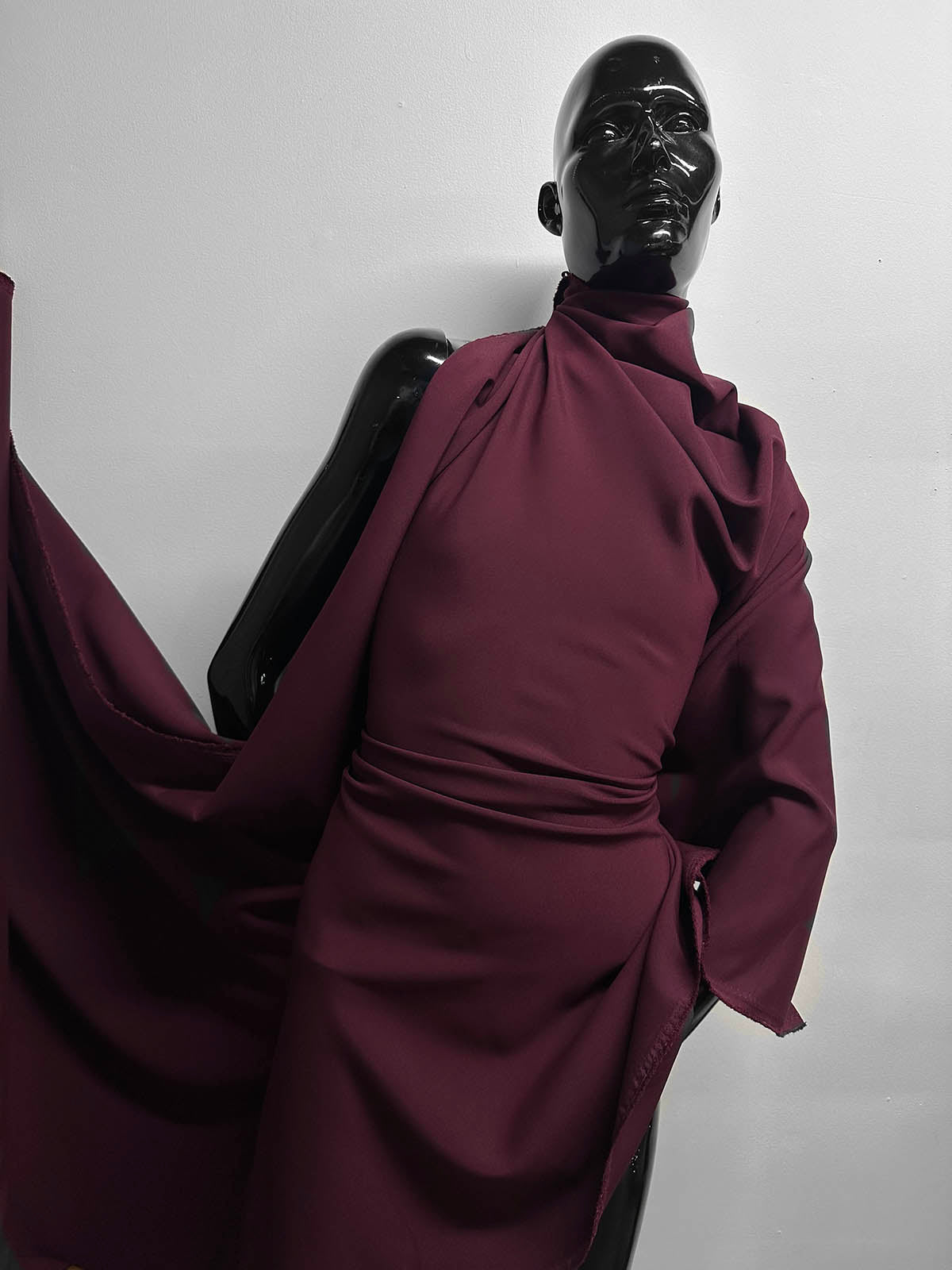 Cabernet 3 Ply Stretch Silk Crepe Suiting - L'Etoffe Fabrics LLC