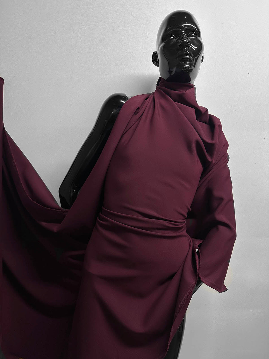 Cabernet 3 Ply Stretch Silk Crepe Suiting - L'Etoffe Fabrics LLC