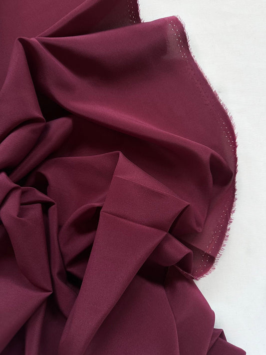 Cabernet Stretch Silk Crepe De Chine - L'Etoffe Fabrics LLC