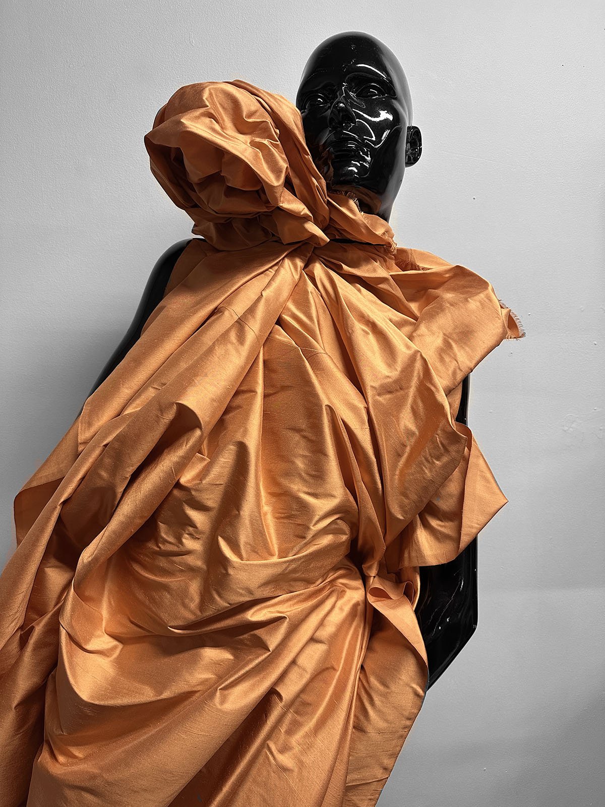 Cantaloupe Silk Dupioni Wide - L'Etoffe Fabrics LLC