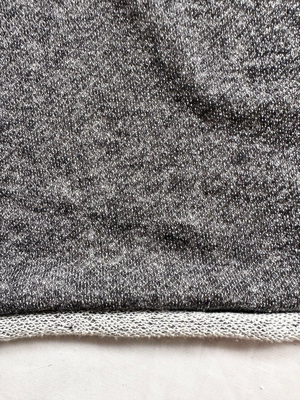 Charcoal Heathered Light French Terry - L'Etoffe Fabrics LLC