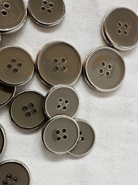 Chrome Taupe Enamel Buttons - L'Etoffe Fabrics LLC