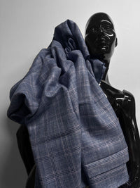 Classic Italian Silk Linen Virgin Wool Suiting - Navy - L'Etoffe Fabrics LLC