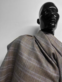 Classic Italian Silk Linen Virgin Wool Suiting - Purple, Brown - L'Etoffe Fabrics LLC