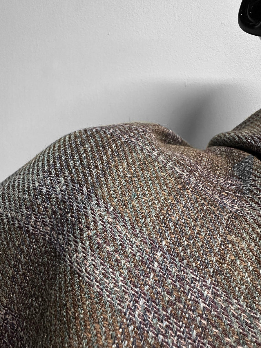 Classic Italian Silk Linen Virgin Wool Suiting - Purple, Brown - L'Etoffe Fabrics LLC
