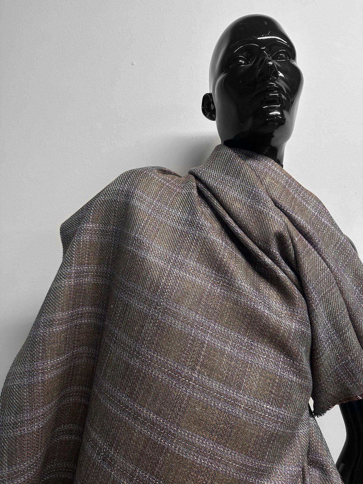 Classic Italian Silk Linen Virgin Wool Suiting - Purple, Brown - L'Etoffe Fabrics LLC