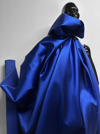 Cobalt Silk Wool Satin Suiting - L'Etoffe Fabrics LLC